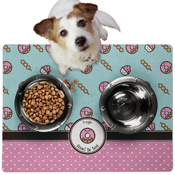 Donuts Dog Food Mat - Medium w/ Name or Text