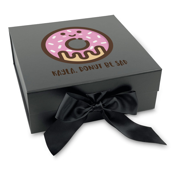 Custom Donuts Gift Box with Magnetic Lid - Black (Personalized)