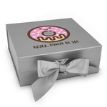 Donuts Gift Box with Magnetic Lid - Silver (Personalized)