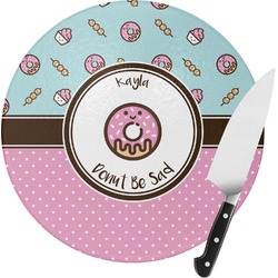 Donuts Round Glass Cutting Board - Medium (Personalized)