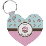 Donuts Heart Plastic Keychain w/ Name or Text