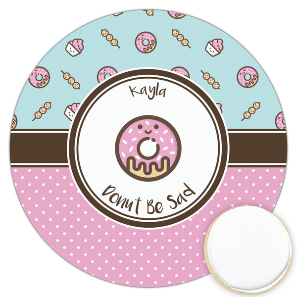 Custom Donuts Printed Cookie Topper - 3.25" (Personalized)