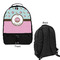 Donuts Large Backpack - Black - Front & Back View