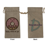 Donuts Large Burlap Gift Bag - Front & Back (Personalized)