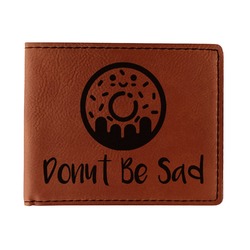 Donuts Leatherette Bifold Wallet - Double Sided (Personalized)