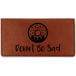 Donuts Leatherette Checkbook Holder - Double Sided (Personalized)