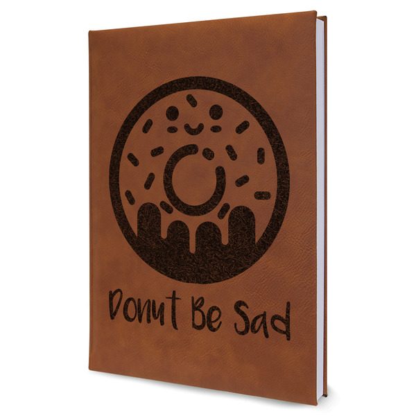 Custom Donuts Leather Sketchbook - Large - Single Sided (Personalized)