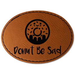 Donuts Faux Leather Iron On Patch - Oval (Personalized)