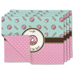 Donuts Double-Sided Linen Placemat - Set of 4 w/ Name or Text