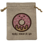 Donuts Medium Burlap Gift Bag - Front (Personalized)