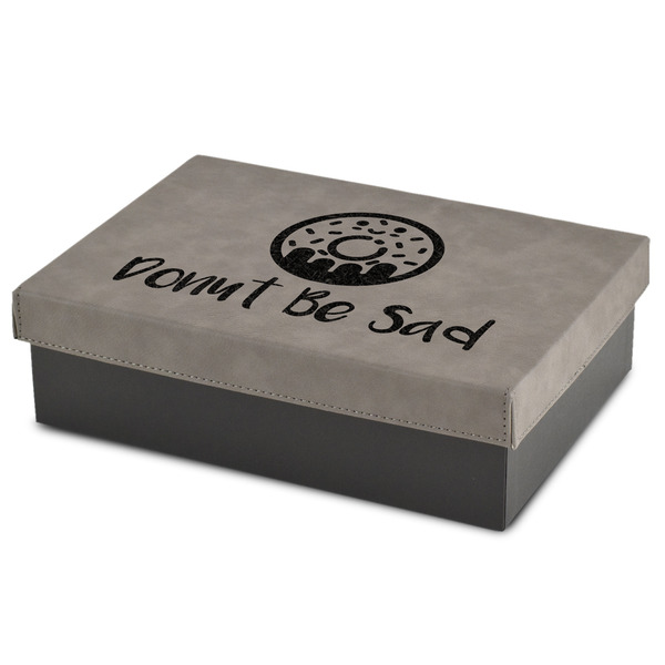 Custom Donuts Medium Gift Box w/ Engraved Leather Lid (Personalized)