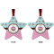 Donuts Metal Star Ornament - Front and Back