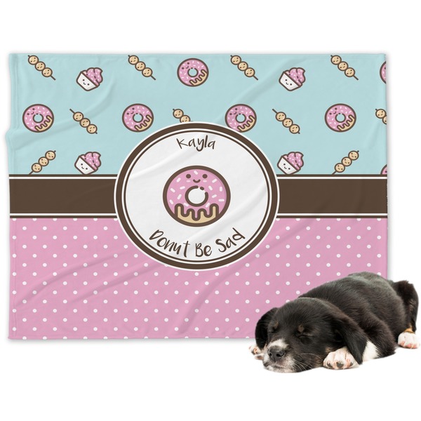 Custom Donuts Dog Blanket - Large (Personalized)