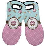 Donuts Neoprene Oven Mitts - Set of 2 w/ Name or Text