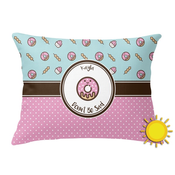 Custom Donuts Outdoor Throw Pillow (Rectangular) (Personalized)