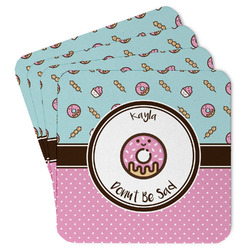 Donuts Paper Coasters w/ Name or Text