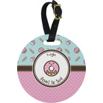 Donuts Plastic Luggage Tag - Round (Personalized)