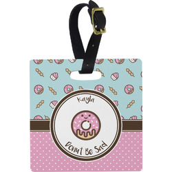 Donuts Plastic Luggage Tag - Square w/ Name or Text