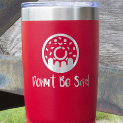 Donuts 20 oz Stainless Steel Tumbler - Red - Single Sided (Personalized)