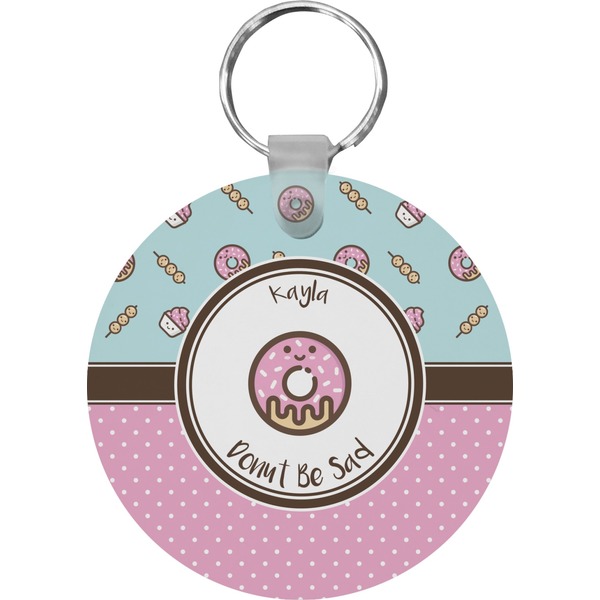 Custom Donuts Round Plastic Keychain (Personalized)