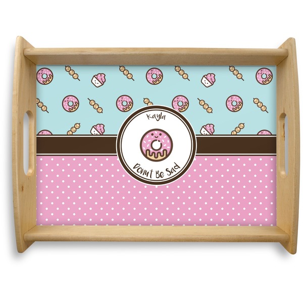 Custom Donuts Natural Wooden Tray - Large (Personalized)