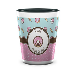 Donuts Ceramic Shot Glass - 1.5 oz - Two Tone - Single (Personalized)