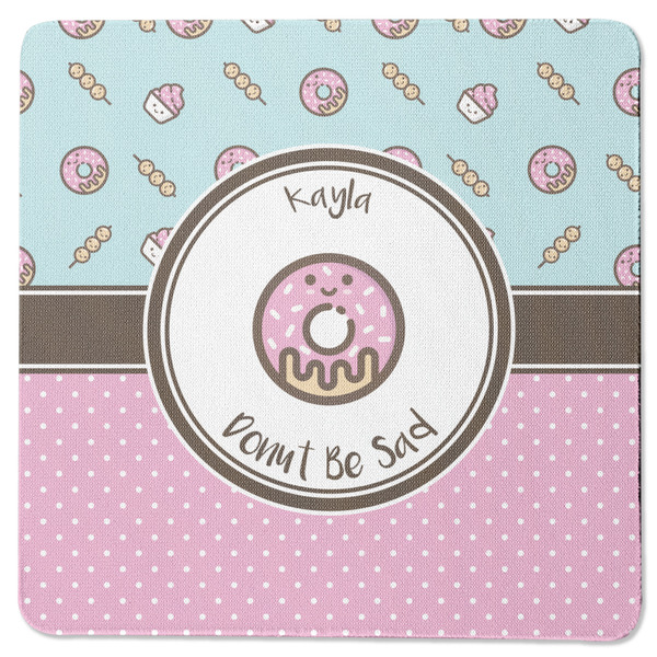 Custom Donuts Square Rubber Backed Coaster (Personalized)