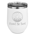 Donuts Stemless Stainless Steel Wine Tumbler - White - Double Sided (Personalized)