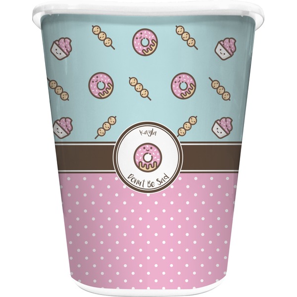 Custom Donuts Waste Basket - Double Sided (White) (Personalized)