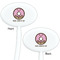 Donuts White Plastic 7" Stir Stick - Double Sided - Oval - Front & Back