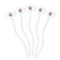 Donuts White Plastic 7" Stir Stick - Oval - Fan