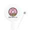 Donuts White Plastic 7" Stir Stick - Round - Closeup