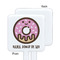 Donuts White Plastic Stir Stick - Single Sided - Square - Approval