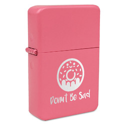 Donuts Windproof Lighter - Pink - Single Sided & Lid Engraved (Personalized)