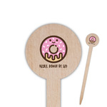 Donuts 6" Round Wooden Food Picks - Single Sided (Personalized)