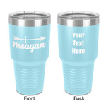 Tribal Arrows 30 oz Stainless Steel Tumbler - Teal - Double-Sided (Personalized)