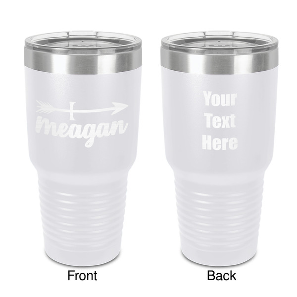 Custom Tribal Arrows 30 oz Stainless Steel Tumbler - White - Double-Sided (Personalized)