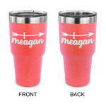 Tribal Arrows 30 oz Stainless Steel Tumbler - Coral - Double Sided (Personalized)