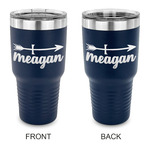 Tribal Arrows 30 oz Stainless Steel Tumbler - Navy - Double Sided (Personalized)