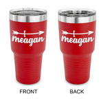 Tribal Arrows 30 oz Stainless Steel Tumbler - Red - Double Sided (Personalized)