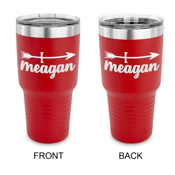 Custom Tribal Arrows 30 oz Stainless Steel Tumbler - Red - Double Sided (Personalized)