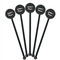 Tribal Arrows Black Plastic 5.5" Stir Stick - Round - Fan View