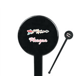 Tribal Arrows 7" Round Plastic Stir Sticks - Black - Double Sided (Personalized)