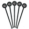 Tribal Arrows Black Plastic 7" Stir Stick - Round - Fan View