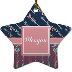 Tribal Arrows Star Ceramic Ornament w/ Name or Text