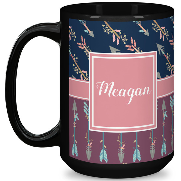 Custom Tribal Arrows 15 Oz Coffee Mug - Black (Personalized)