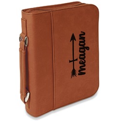 Tribal Arrows Leatherette Book / Bible Cover with Handle & Zipper (Personalized)