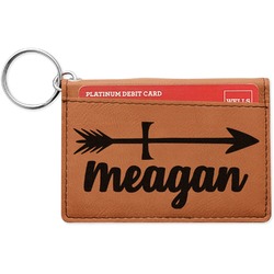 Tribal Arrows Leatherette Keychain ID Holder - Single Sided (Personalized)