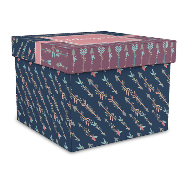 Custom Tribal Arrows Gift Box with Lid - Canvas Wrapped - Large (Personalized)