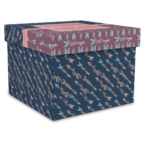 Custom Tribal Arrows Gift Box with Lid - Canvas Wrapped - X-Large (Personalized)